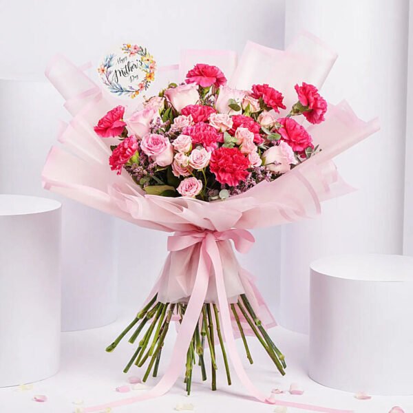 Carnations And Roses Bouquets For Mother