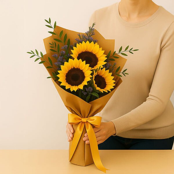 Mesmerising Sunflowers Beautifully Tied Bouquet
