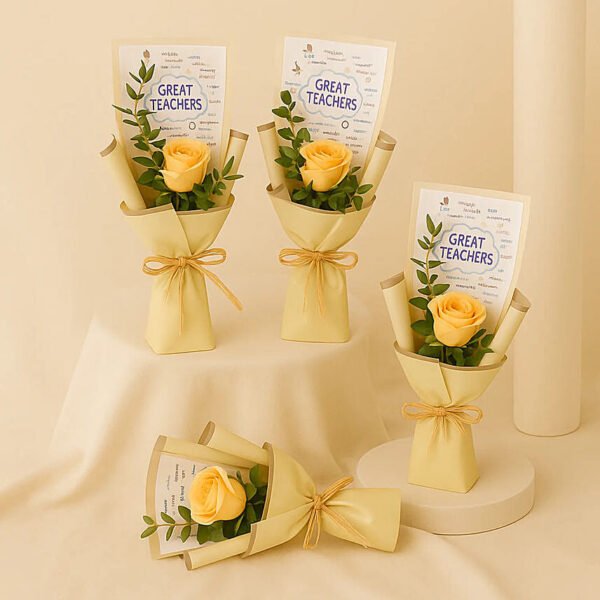 Roses Bouquet Set Of 4 For Teacher
