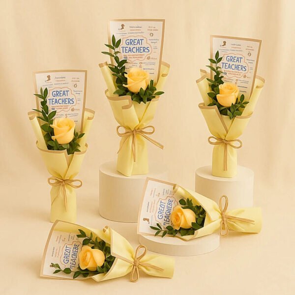 Roses Bouquet Set Of 5 For Teacher