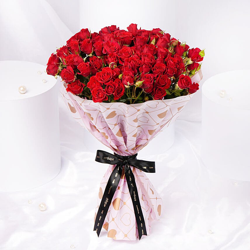 Love In Red Spray Roses Bouquet